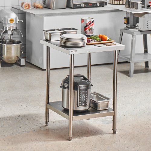 Stainless Steel Prep Table 24 x 24 x 34 Inch 700 lbs Load Capacity Heavy