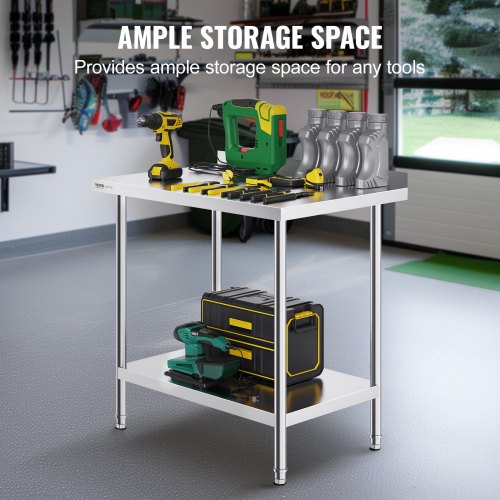 24 x 36 x 36 Inch Stainless Steel Work Table Commercial Food Prep Worktable