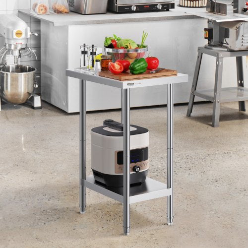 Stainless Steel Prep Table 24 x 18 x 34 Inch 640 lbs Load Capacity Heavy