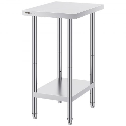 Stainless Steel Prep Table 24 x 18 x 34 Inch 640 lbs Load Capacity Heavy