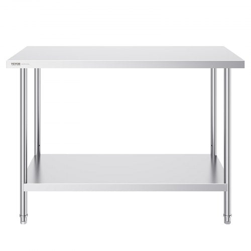 Stainless Steel Prep Table 24 x 48 x 34 Inch 800 lbs Load Capacity Heavy