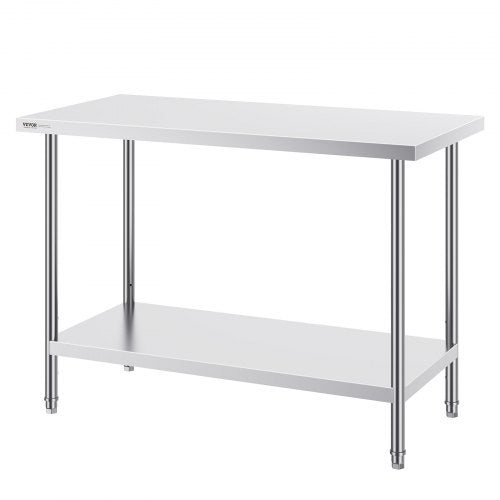 Stainless Steel Prep Table 24 x 48 x 34 Inch 800 lbs Load Capacity Heavy