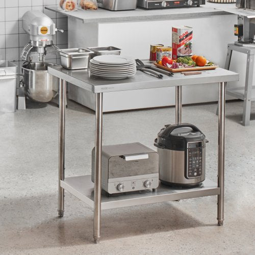 Stainless Steel Prep Table 24 x 36 x 34 Inch 750 lbs Load Capacity Heavy