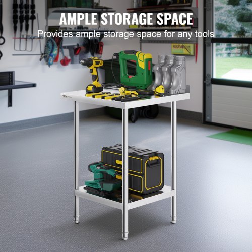 24 x 24 x 36 Inch Stainless Steel Work Table Commercial Food Prep Worktable
