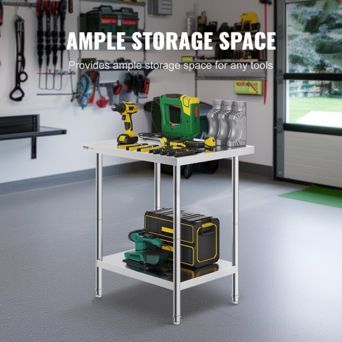 Stainless Steel Prep Table 24 x 30 x 34 Inch 700 lbs Load Capacity Heavy