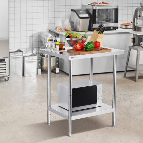 Stainless Steel Prep Table 24 x 30 x 34 Inch 700 lbs Load Capacity Heavy