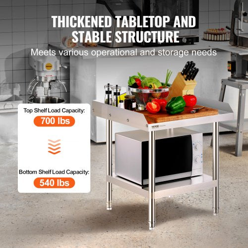 Stainless Steel Work Table 24 x 24 x 26 Inch Commercial Food Prep