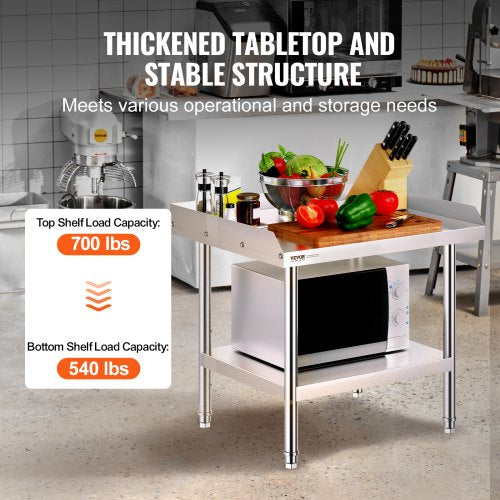 Stainless Steel Work Table 24 x 28 x 26 Inch Commercial Food Prep