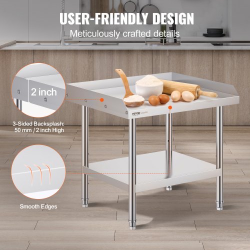 Stainless Steel Work Table 24 x 28 x 26 Inch Commercial Food Prep