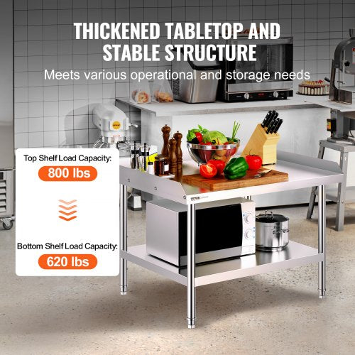 Stainless Steel Work Table 30 x 36 x 26 Inch Commercial Food Prep