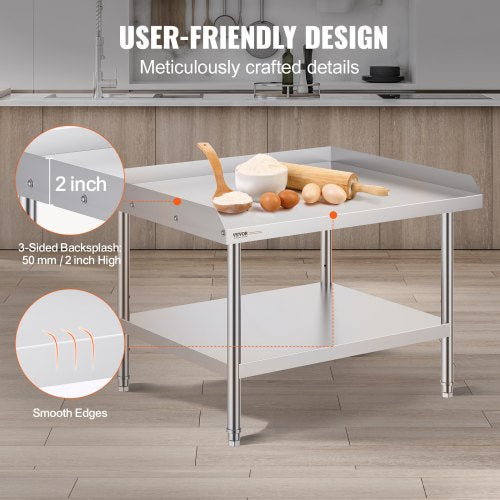 Stainless Steel Work Table 30 x 36 x 26 Inch Commercial Food Prep