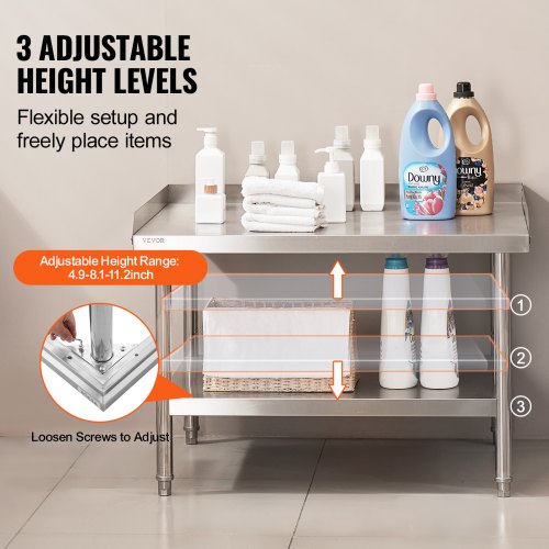 Stainless Steel Work Table 30 x 36 x 26 Inch Commercial Food Prep