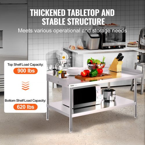 Stainless Steel Work Table 30 x 48 x 26 Inch Commercial Food Prep