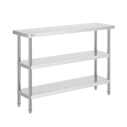 Stainless Steel Food Prep Table 14 x 48 x 34 Inch Commercial Kitchen