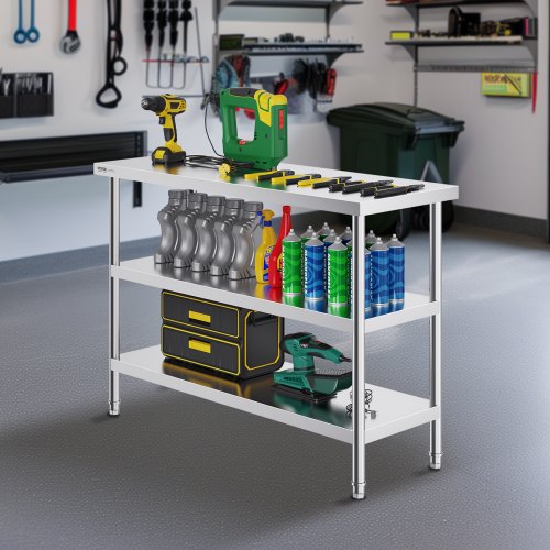 Stainless Steel Food Prep Table 18 x 48 x 34 Inch Commercial Kitchen