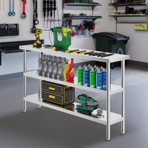 Stainless Steel Food Prep Table 14 x 60 x 34 Inch Commercial Kitchen