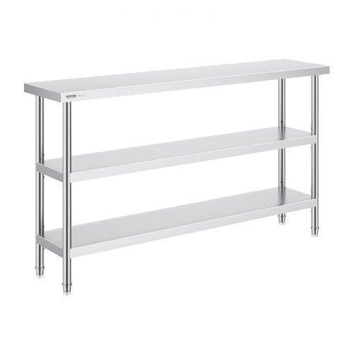 Stainless Steel Food Prep Table 14 x 60 x 34 Inch Commercial Kitchen