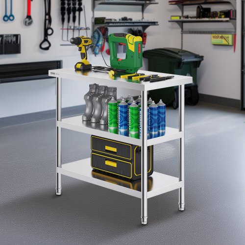 Stainless Steel Food Prep Table 18 x 36 x 34 Inch Commercial Kitchen