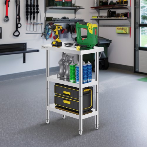 Stainless Steel Food Prep Table 14 x 24 x 34 Inch Commercial Kitchen