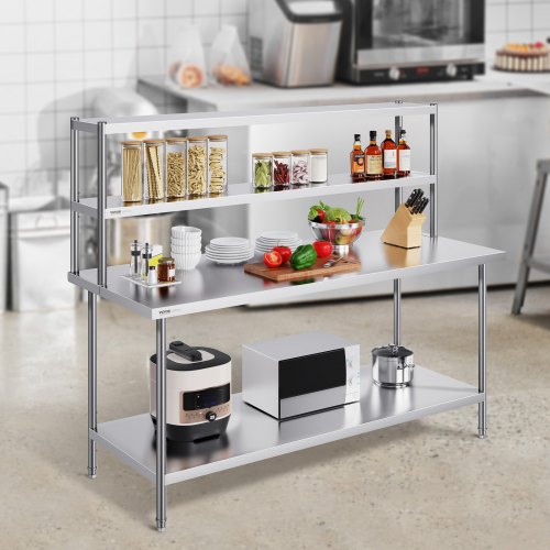 Double Overshelf Double Tier Stainless Steel Overshelf 12 x 72 Inch Double