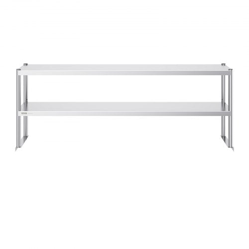 Double Overshelf Double Tier Stainless Steel Overshelf 12 x 72 Inch Double