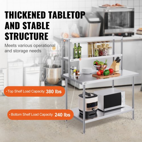 Double Overshelf Double Tier Stainless Steel Overshelf 12 x 48 Inch Double