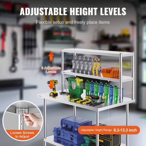 Double Overshelf Double Tier Stainless Steel Overshelf 12 x 48 Inch Double