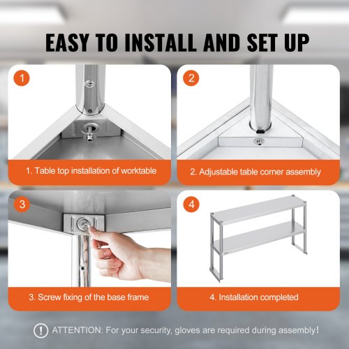 Double Overshelf Double Tier Stainless Steel Overshelf 12 x 48 Inch Double
