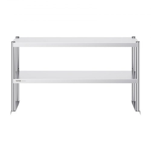 Double Overshelf Double Tier Stainless Steel Overshelf 12 x 48 Inch Double