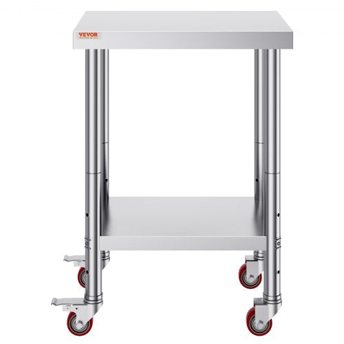 Stainless Steel Work Table 24 x 18 x 34 Inch 700 LBS Load Capacity with 4