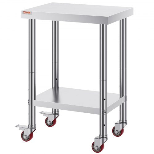 Stainless Steel Work Table 24 x 18 x 34 Inch 700 LBS Load Capacity with 4