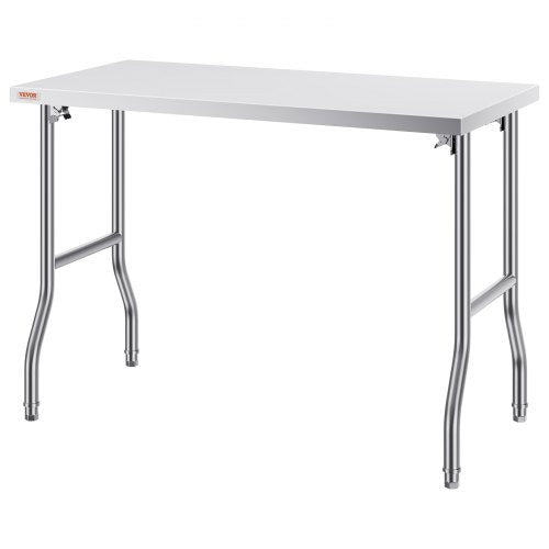 Folding Commercial Prep Table 48 x 24 Inch Commercial Worktable