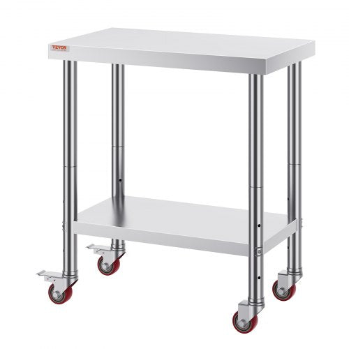 Stainless Steel Work Table 30 x 18 x 34 Inch 700 LBS Load Capacity with 4