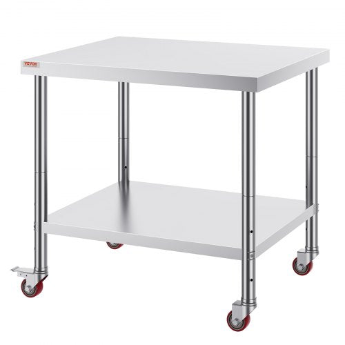 Stainless Steel Work Table 36 x 30 x 34 Inch 700 LBS Load Capacity with 4