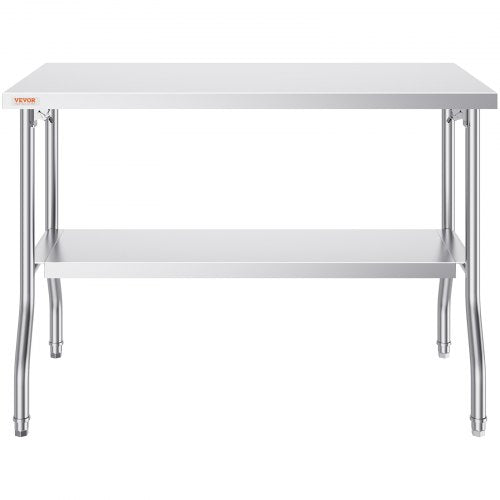 Folding Commercial Prep Table 48 x 24 Inch Commercial Worktable Workstation