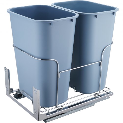 PullOut Trash Can 35Lx2 Double Bins Under Mount Kitchen Waste Container