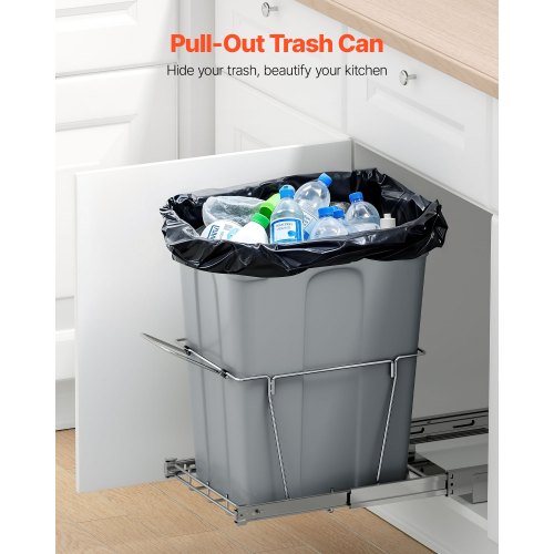 Pullout Trash Can for Kitchen Cabinets 35 QT Garbage Waste Recycling Bin