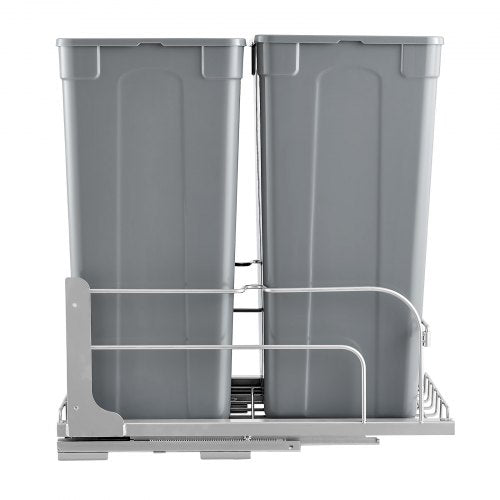 PullOut Trash Can 50 QT x2 Double Under Mount Kitchen Waste Container