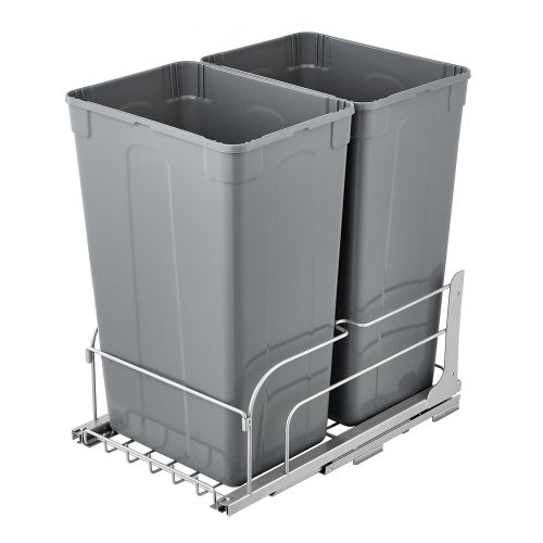 PullOut Trash Can 50 QT x2 Double Under Mount Kitchen Waste Container