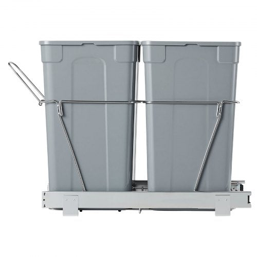 Pullout Trash Can for Kitchen Cabinets 27QTx2 Double Under Sink Garbage