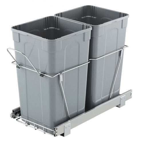 Pullout Trash Can for Kitchen Cabinets 27QTx2 Double Under Sink Garbage