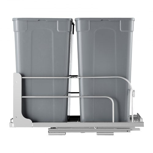 PullOut Trash Can 35 QT x2 Double Under Mount Kitchen Waste Container