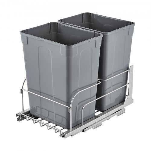 PullOut Trash Can 35 QT x2 Double Under Mount Kitchen Waste Container