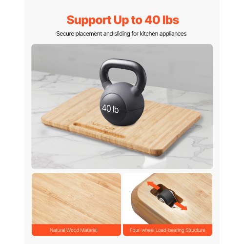 Appliance Slider Small 105 x 13inch Rolling Sliding Tray with Rubber