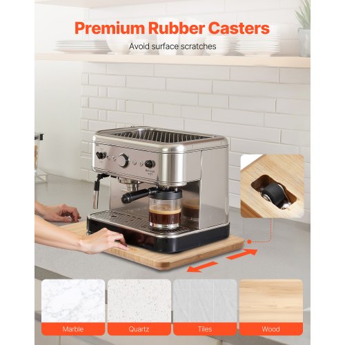 Appliance Slider Small 105 x 13inch Rolling Sliding Tray with Rubber