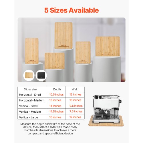 Appliance Slider Small 105 x 13inch Rolling Sliding Tray with Rubber