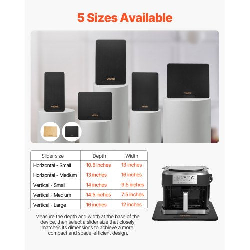 Appliance Slider Medium 13 x 16inch Rolling Sliding Tray with Silent