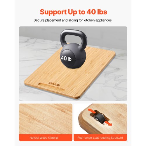 Appliance Slider Large 16 x 12inch Rolling Sliding Tray with Rubber