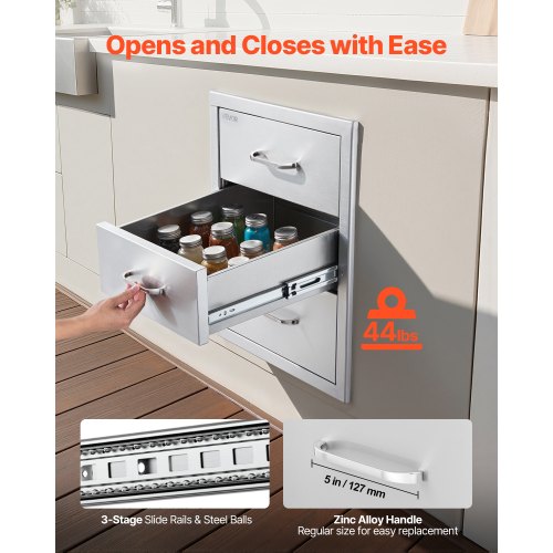 Outdoor Kitchen Drawers 1811 W X 2323 D H Tripleaccess Stainless Steel Modular