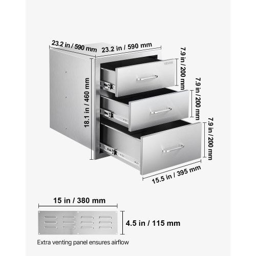 Outdoor Kitchen Drawers 1811W X 2323D 2323H Tripleaccess Stainless Steel Bbq